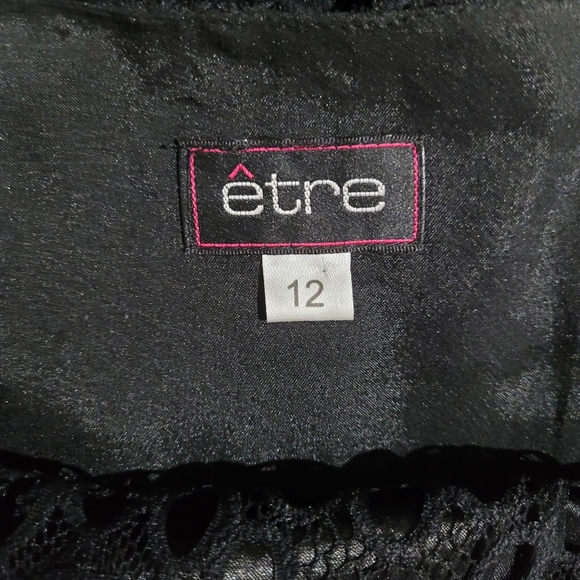 Etre size 12 black lace mini dress or long top - Picture 6 of 8